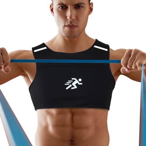 EKRISON Running Vest Chest, Running Sport Gear for Outdoor Sports Athletes Lightweight Gym Sports Bra Vest with Reflective Strip for Men Women, Small Black