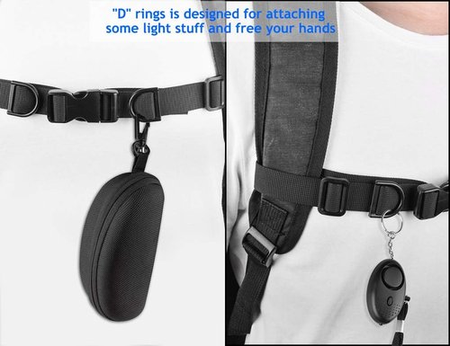Backpack Chest Strap [2 Pack] Heavy Duty Adjustable Backpack Sternum Strap Chest Belt with 10 Pieces Zipper Pulls