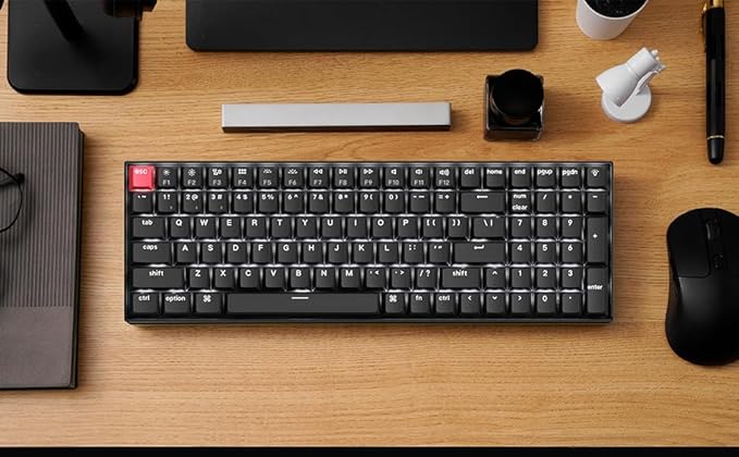 Keychron K4 QMK Wireless Custom Mechanical Keyboard, 96% Layout Bluetooth/2.4G/USB-C Programmable, White Backlit Super Brown Switch NKRO Gaming Keyboard for Mac/Windows/Gamers, Version 3