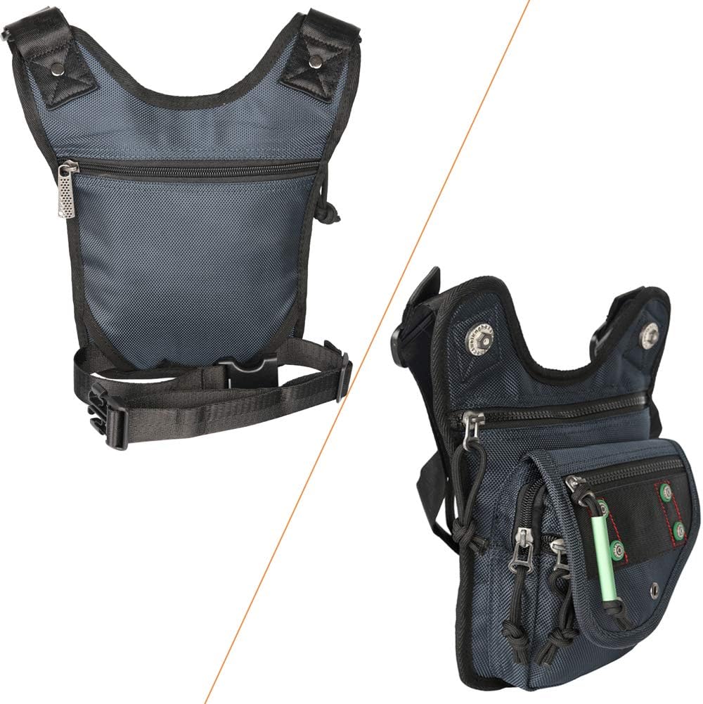 Thigh Pack, Leg Bag, Larswon Tactical Fanny Pack Hiking Bag Leg Pouch Black