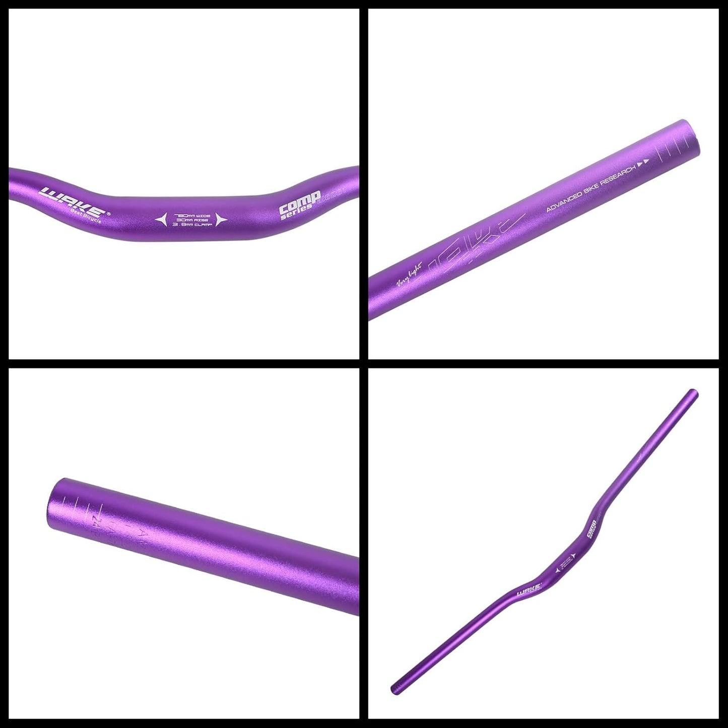 Wake Bicycle Handlebars 31.8 mm Mountain Bike Handlebar 720mm/780mm Aluminium Alloy MTB Handlebar Bicycle Riser Bars Extra Long Bicycle Handlebars for Downhill Cycling Racing
