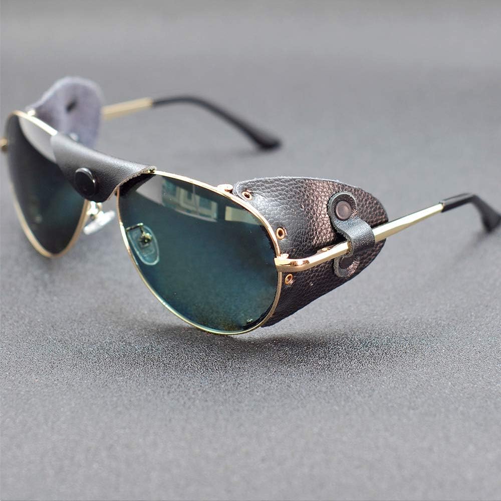 OSSAT Polarized sunglasses with side shields cowhide wind proof sunshade Classic Mountain Fishing eyewear