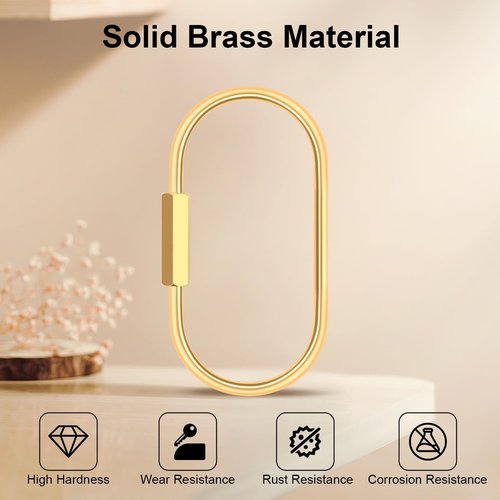 EEEKit Screw Lock Keychain, Brass Key Ring, Gold Carabiner for Car Key Chains Dog Collars, Bag Charms, 8PCS