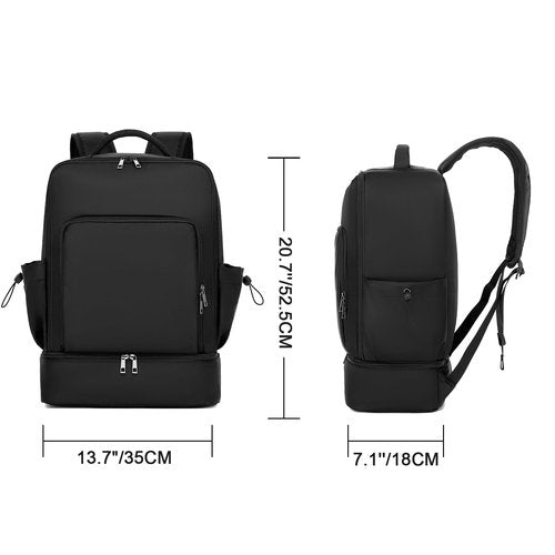 seyfocnia Gym Backpack for Men, Lightweight Sports Back pack With Shoe Compartment, Waterproof Gym Bag Workout Trainning Rucksack Casual Travel Daypack-Black