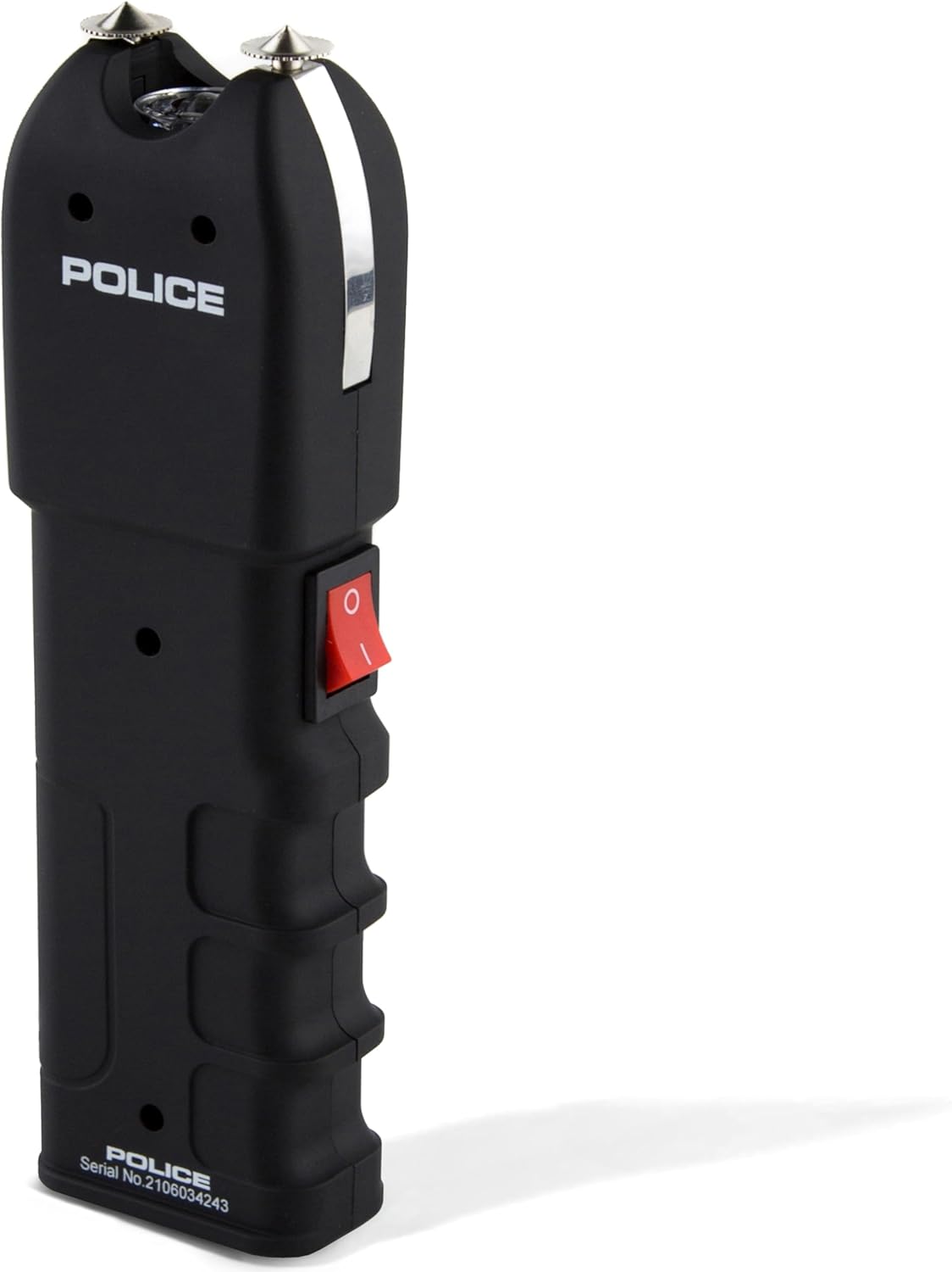 POLICE Stun Gun for Self Defense 928 - High Voltage Rechargeable with LED Flashlight, Compact & Heavy Duty, Personal Security for Women & Men - Black