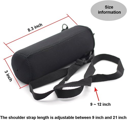 Kvvdi 2 Pack 32 oz Neoprene Glass Water Bottle Cooler Sleeve Insulator 32oz Bottle Cover Holder Carrier with Shoulder Strap