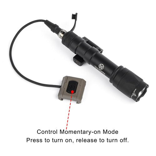 NECARL Remote Pressure Switch, Tactical Flashlight Weapon Light Switch for M300 M600 Scout Light, with Mount Accessories for 20mm Picatinny Mlok/Keymod Rail