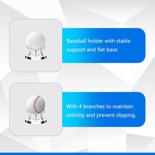 Dgwerko 3 Pack Golf Ball Softball Display Case, Ball Stand Holder Sport Ball Display Rack Memorabilia Softball Display Case, Clear Small Baseball Holder Display Case