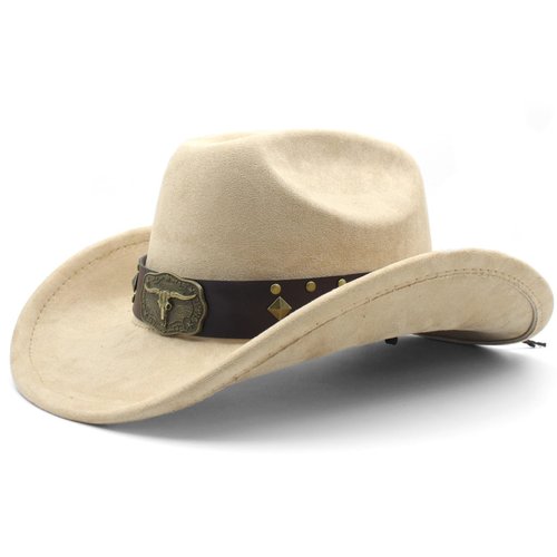 LIDHAY Cowboy Hat for Women Men with Shapeable Wide Brim Western Suede Hat for Cowboys and Cowgirls XG-JPNT Camel