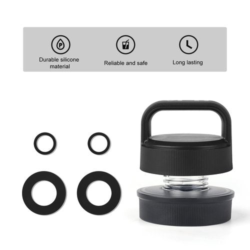 4PCS Gasket Replacement for YETI Yonder 20/25/34/50 oz Water Bottle, Silicone Sealing Ring Gaskets Seal Parts Leak-Proof Tumbler Lid O Ring Replacement BPA Free