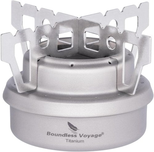 iBasingo Ultralight Titanium Camping Alcohol Stove 60ml Portable Mini Spirit Burner with Stand Compact Backpacking Stove for Outdoor Cooking, Hiking, Picnics & Survival Gear Ti2001C