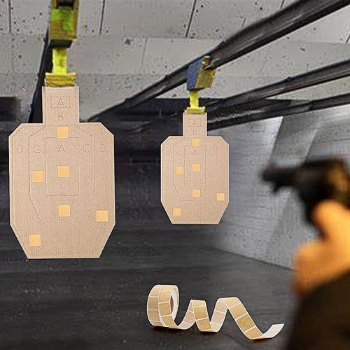 EMVANV 2000pcs/2 Rolls Target Pasters, Square Self-Adhesive Target Stickers for Shooting Range Practice (Brown, Craft Paper)