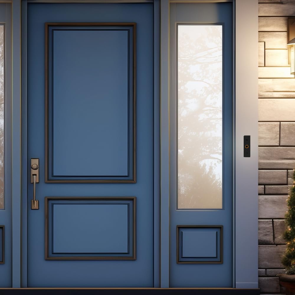 Newhouse Hardware Rectangular Lighted Wired Metal Doorbell Button in Black BT6BL, for Doorbell Chime, Buzzer, or Ringer, Door Bell Button Only, Buzzer Button with LED Button Light