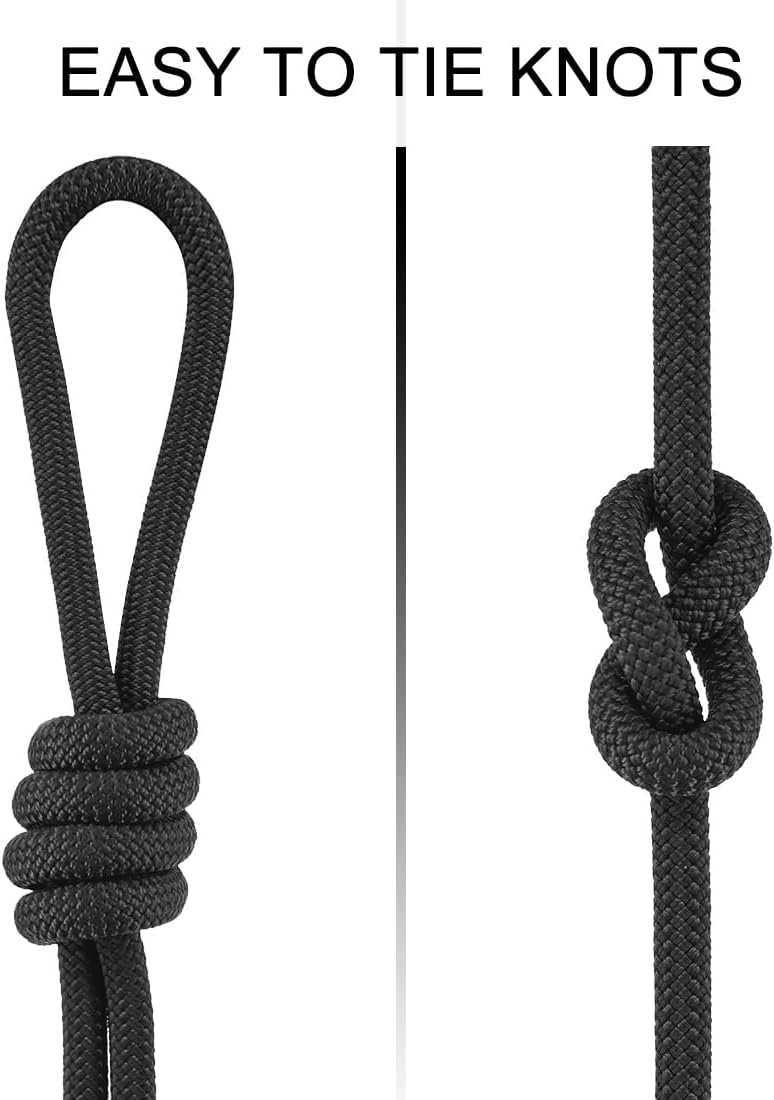 NewDoar 8mm Climbing Accessory Cord High Strength Rope Equipment for Mountain Climb, Fire Rescue Escape, Outdoor Survival, Camping (Polyester 20ft)
