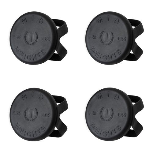 Mid Weights Silicone Microweights For Round or Hex Dumbbells, 1.25 lb. Add On Weight For Dumbbells, Fractional Weights To Add 1.25 or 2.5 lbs, 4 pcs.