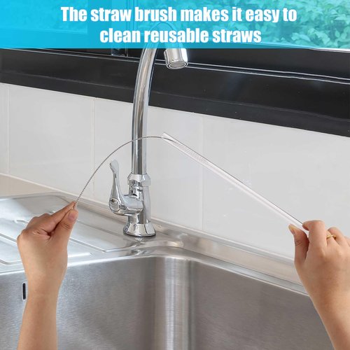 2pcs Straw Lid Attachment, Replacement Slider with 6pcs Straws and Cleaning Brush Compatible with YETI 20oz 30oz Travel Mug, Straw Cover Accessories for Yeti Stronghold (Black)