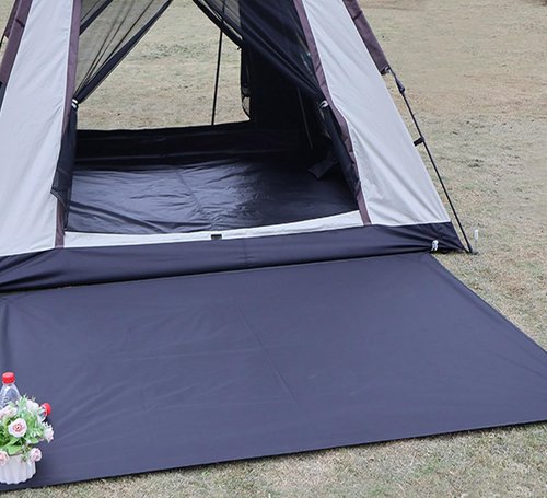 Bringsine Bringsine Waterproof Camping Tent Tarp-95"x83",4 in 1 Multifunctional Tent Mat Footprint for Camping,Hiking and Picnic,Ultralight & Foldable+Tent Stakes (Black, 71" x 83")