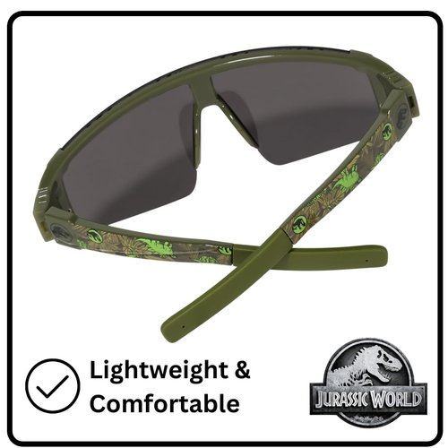 ARKAID Jurassic World Sunglasses for Kids | Arkaid Green Sports Wrap | UV 400 | One Size Fits Most Kids