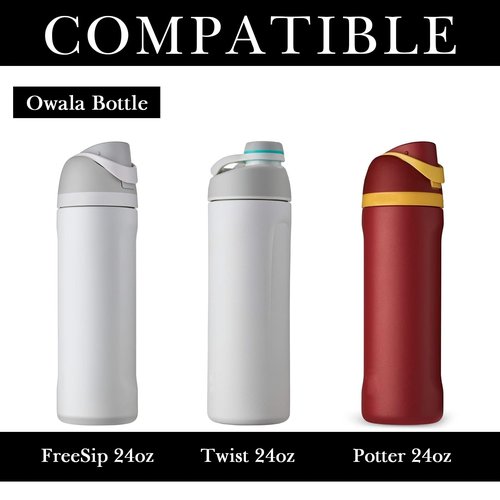 Linkidea 2 Pack Water Bottle Boot Compatible with Owala FreeSip/Twist/Potter 24oz Bottles, Silicone Anti-Slip Bottle Bottom Bumper Protector (Clear White)