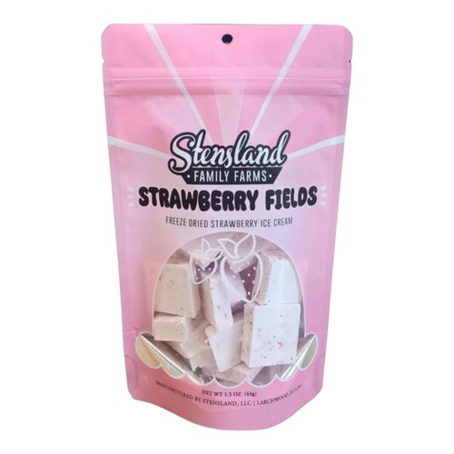 Stensland Freeze Dried Ice Cream (1.5oz) Strawberry, Cotton Candy, Mint Chip. (Strawberry)