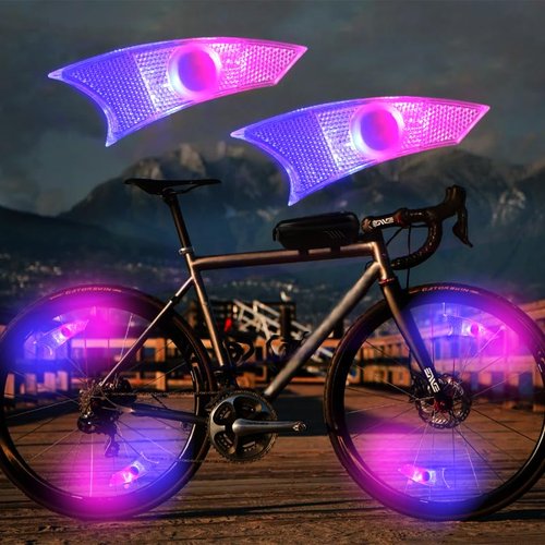Bicycle Spoke Lights, LED Reflector Lights for Bikes, Adjustable Brightness Mode Light, Waterproof Night Cycling Spoke Light, Green, Yellow, Pink, Colorful, Blue, etc.