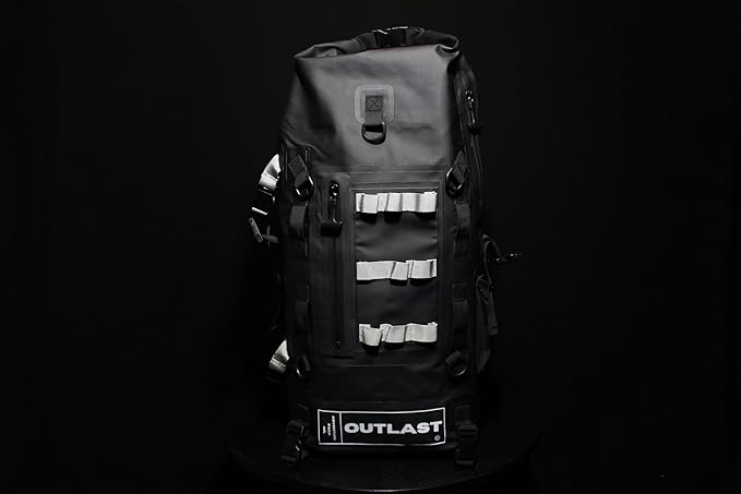 Waterproof Backpack 40L Roll Top Enclosure Dry Bag Fishing Backpack, Hiking,Camping Adventure Ready (Black)