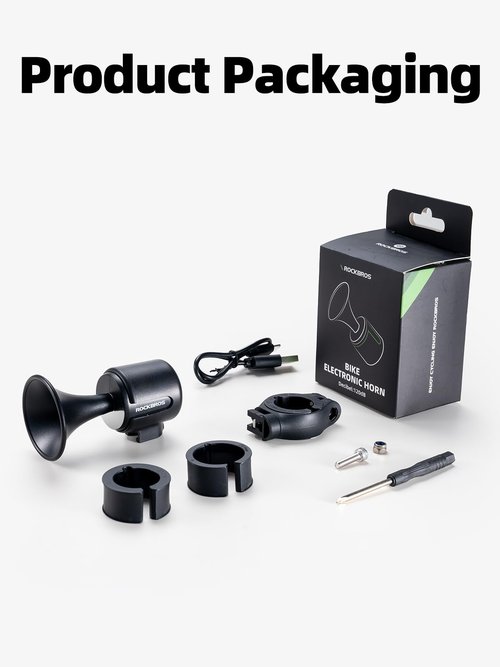 ROCKBROS Electric Bike Horn 120dB Adults Kids Electronic Bicycle Horn Alarm IPX6 Handlebar USB Rechargeable