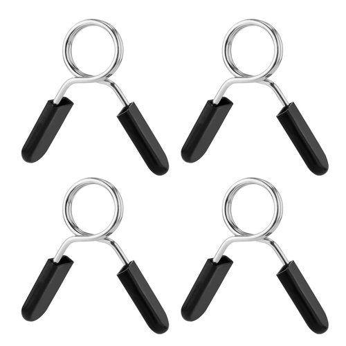 PEUTIER 4pcs 2 Inch Barbell Clamps, Stainless Steel Spring Collar Clips Weight Bar Clamps Dumbbell Barbell Handle Locking Clip for Weightlifting Strength Gym Fitness Training Accessories