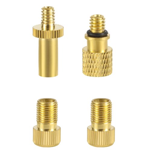 Gosknor 4pcs Presta Schrader Bike Pump Valve Adapter, Brass Bike Pump Adaptor Including FV/AV AV/EV EV/FV Adapter Air Pump Accessories Kit for Bike Ball Swim Ring