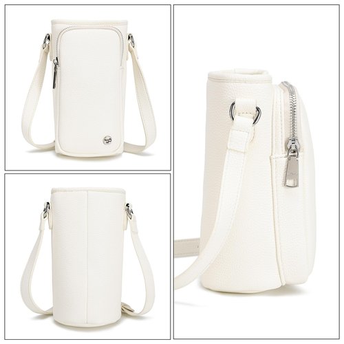 INICAT Leather Water Bottle Holder with Strap Water Bottle Carrier Bag for 32oz Tumbler Insulated(White)