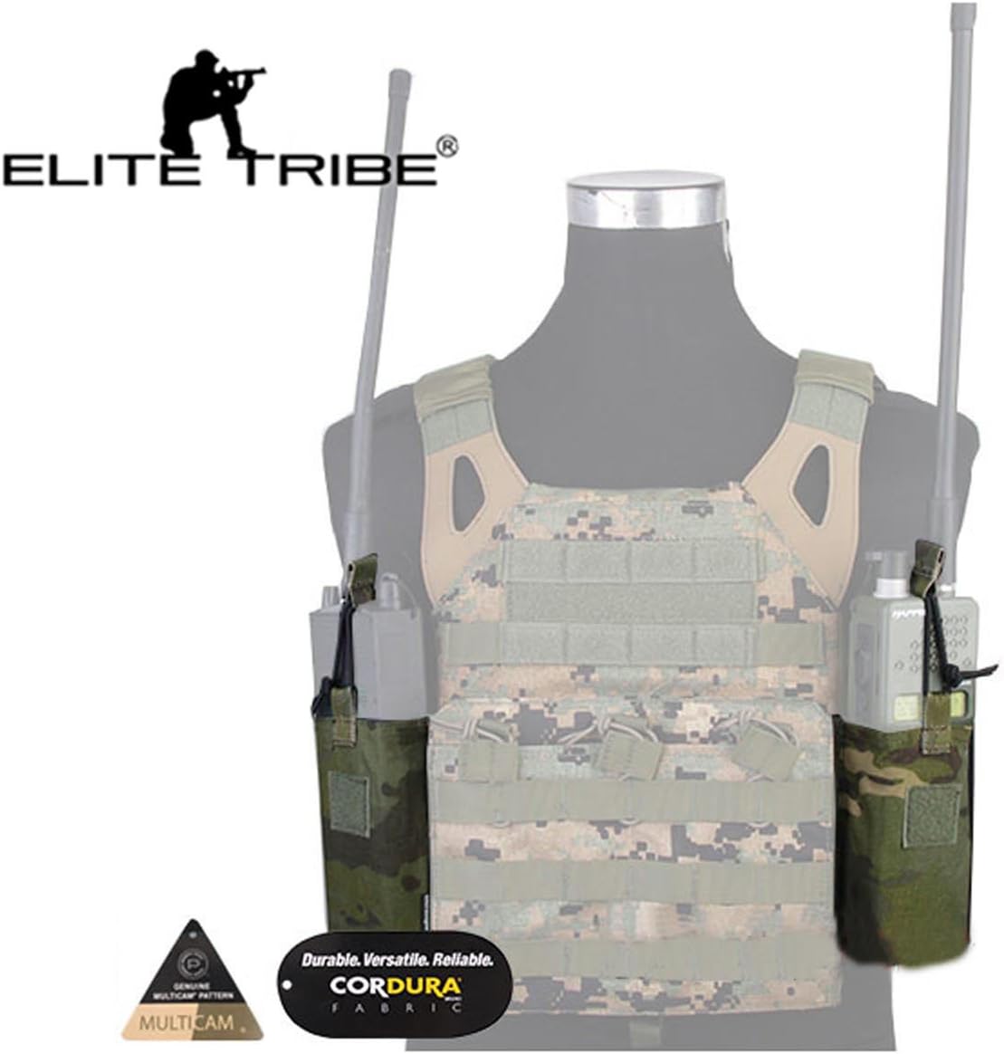 MOLLE JPC MBITR Radio Pouch Set Utility Military Double Sub Bag