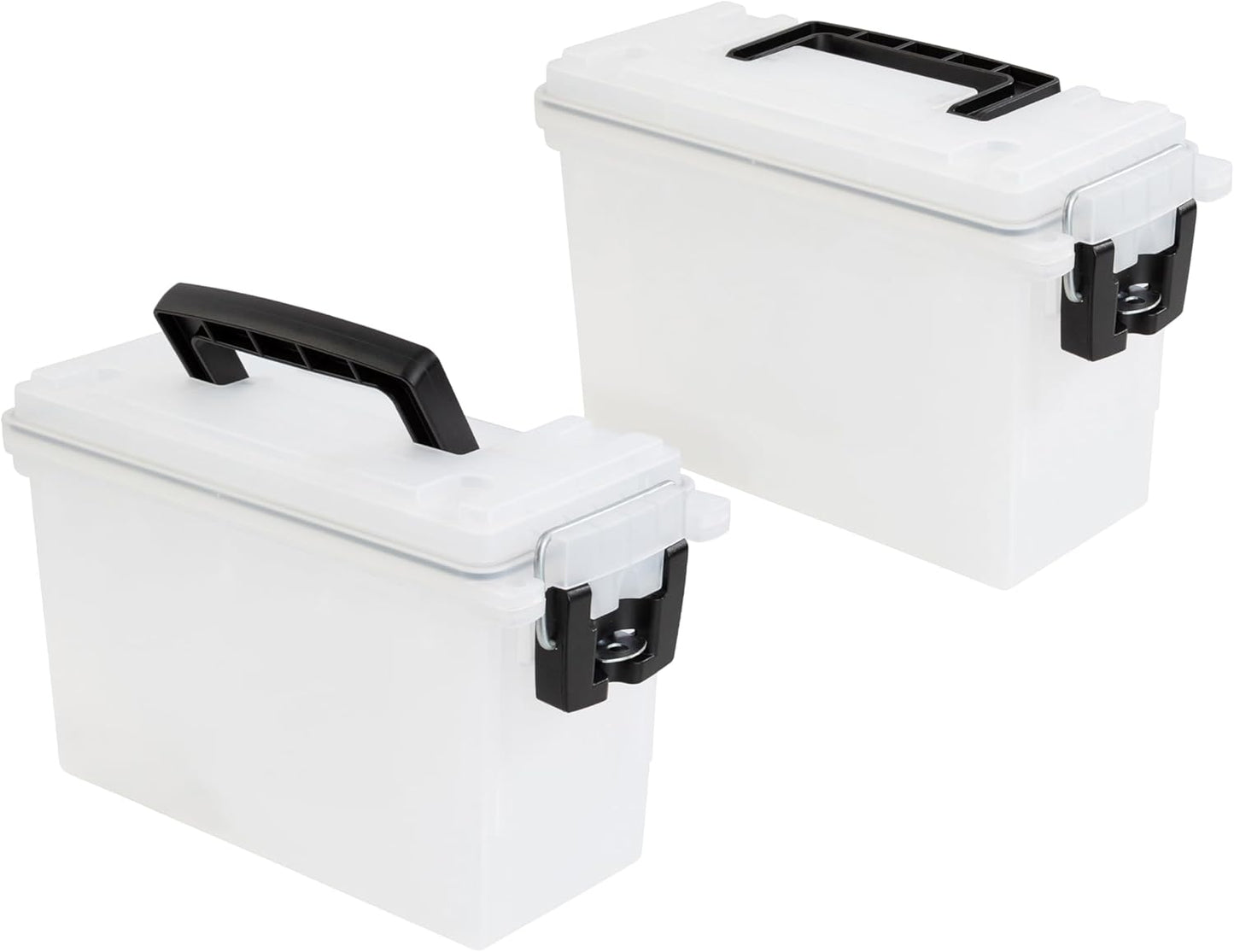 Sheffield 12629 Ammo Storage Box, Stackable .30 Cal Field Boxes, Water and Dust Resistant, Lockable Storage Box with Handle, Secures Hunting Gear, Supplies, and Bullets, Made in USA, Black, 1-Pack