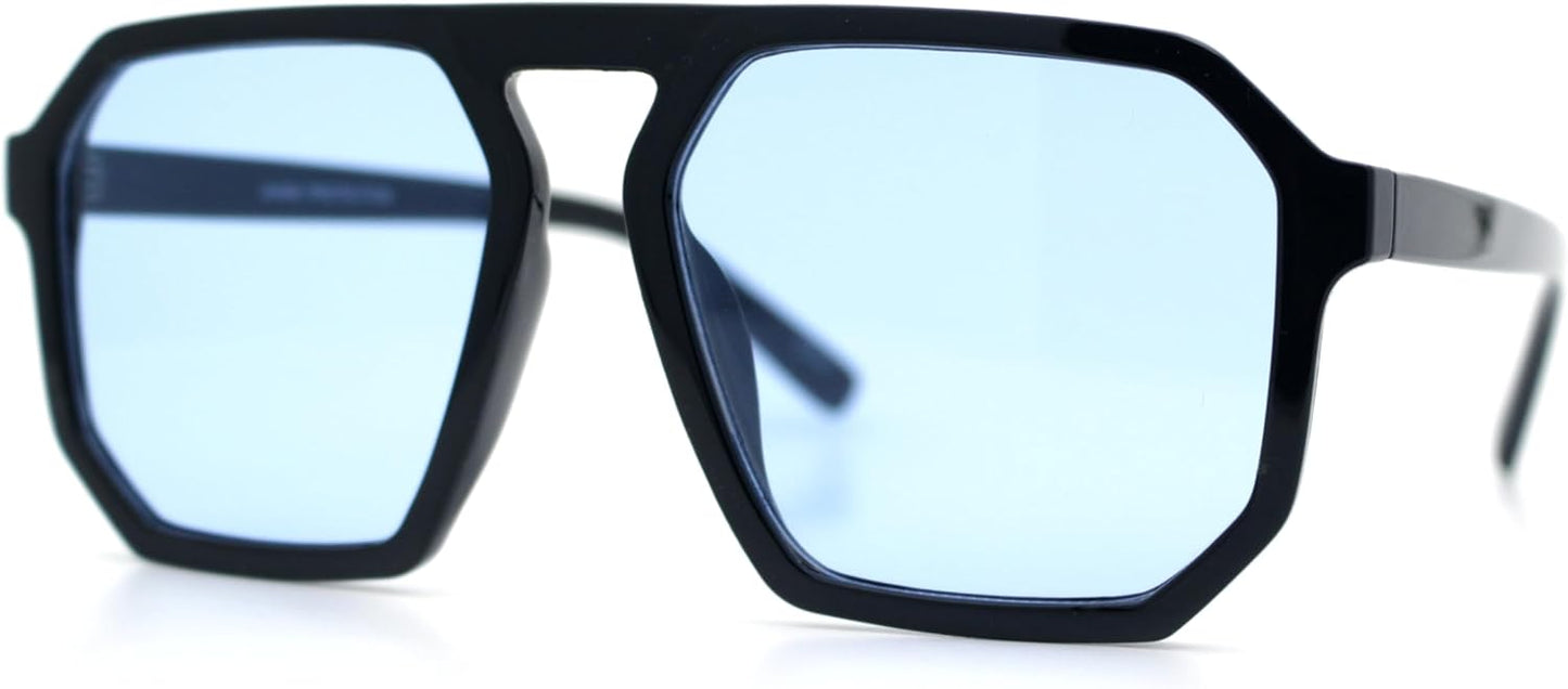 SA106 Mens Octagon Geometric Plastic Racer Mob Pilots Sunglasses