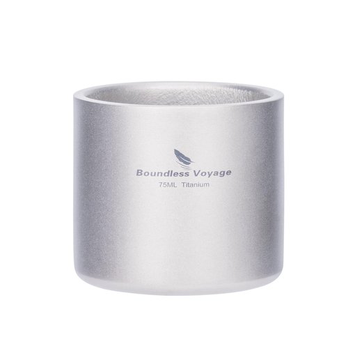 Boundless Voyage Titanium Double-wall Cup 75ml Backpacking Portable Camping Mug Lightweight Heat Resistant Coffee Cup