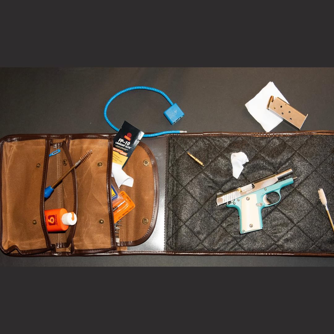 Rush Creek Creations Gun Cleaning Mat - Portable, Waxed Canvas, Handle, Weather Resistant Gun Cleaning and Shooting Mat