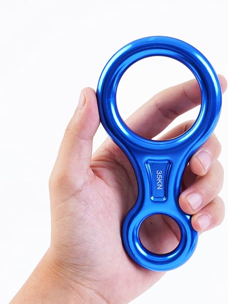 PROND Terminal 8 Descender, Climb Aluminum Figure 8 Descender Rigging Plate Heavy Duty, 35KN Aluminum Alloy Descender for Outdoor Climbing Rappel Gear Downhill Ring Equipment and Belay Device