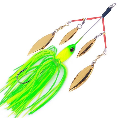 SEASHARK Fishing Lure Jig Head Skirts,Spinner Baits for Bass Fishing 5Pcs/lot, 0.77Oz/pcs, Blade Spinner, Lures Spinners Spoon Bait, Spinner Baits for Bass Fishing Trout Fishing Tackle
