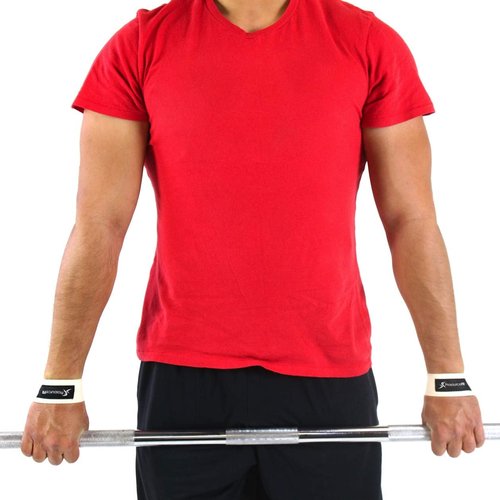 Adjustable Weight Lifting Straps for Men & Women - Enhanced Grip Cotton Straps, Beige