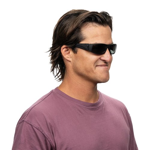 Spy Optic Men's Cooper Rectangular Sunglasses, Matte Black-Happy Gray Green, 60mm