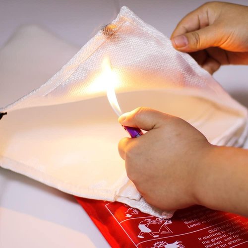 Aksipo Fire Blanket Fiberglass Fire Emergency Suppression Flame Retardant Blanket Emergency Survival Safety Cover for Kitchen Home House Car Office Warehouse, 2 Pack (39.3X 39.3 inch)