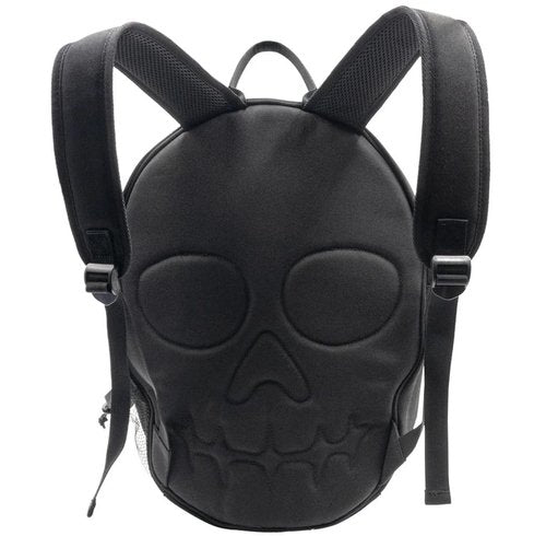 18" Large Skull Backpack with Bottle Holder and Inside Bag Pocket