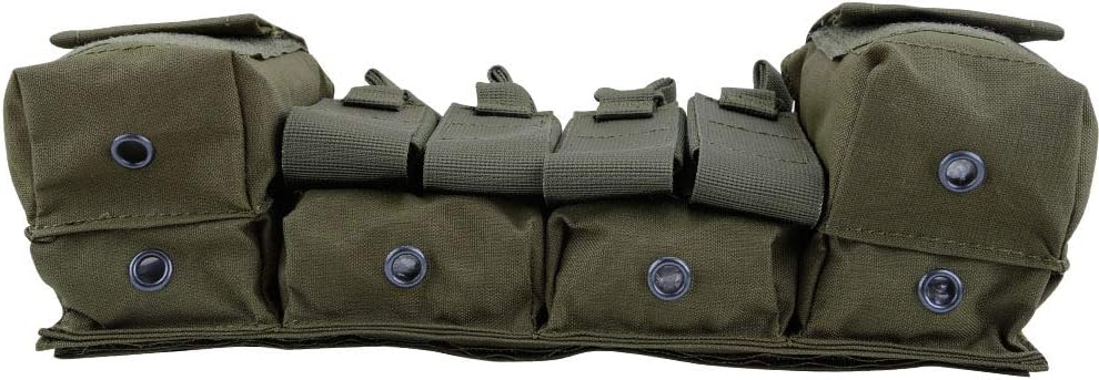 Tactical Chest Vest Rig Adjustable X Harness with 5.56 9mm Rifle Mag Pouches for Airsoft Shooting Wargame Paintball
