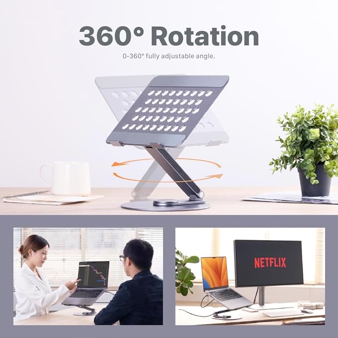 ADAM elements USB-C Stand 360 / Docking Station- HUB 360 USB-C 8-in-1 Aluminum Stand Hub for MacBook, iPad & Laptop Series