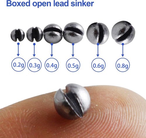 FREGITO 117PCS/100PCS/205pcs/250PCS, Weight Sinkers 6 Sizes Lead Weights Round Split Shot Sinker Removable Fishing Weights Sinkers