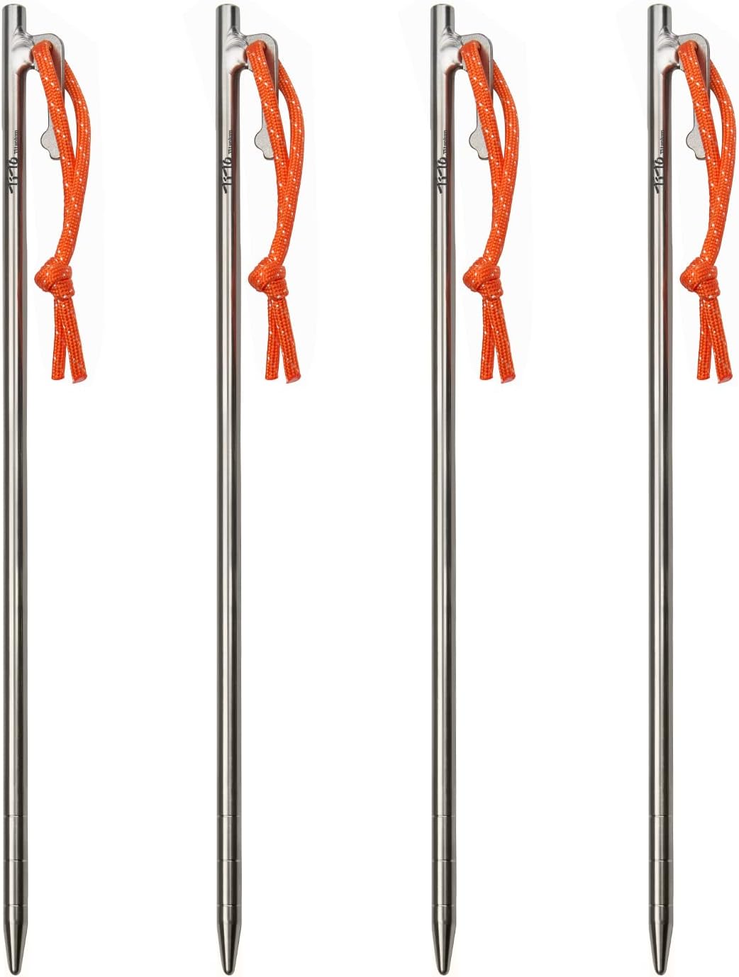 TiTo Titanium Tent Pegs Stakes Lightweight Snowfield Grassland Heavy Duty Tent Nails for Outdoor Camping Hiking and Plant Support Garden Stakes 4pcs/6pcs (7×200mm-6pcs)
