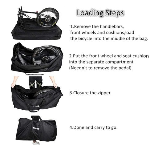 LIDARPHE Bike Travel Bag 26 to 29 inch Bicycle Storage Carry Case, Portable Folding Cycling Thick Mountain Bike Transport Case for Airplane Shipping, Professional Cycling Cover Accessories