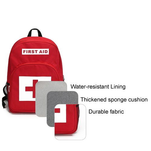 CHHYU Red First Bagpack Aid Outdoor Bag Responder Trauma Multi-Pocket Traveling Field Trips Backpack for Camping Cycling Outings Daycare