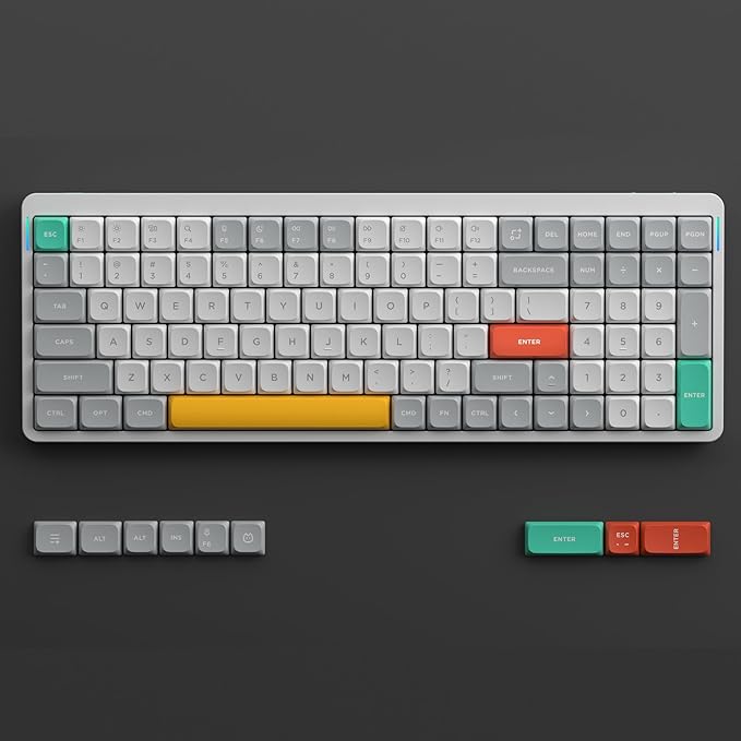 nuphy Air96 V2 Wireless Mechanical Keyboard,100 Keys RGB Backlit Keyboard,Supports Bluetooth 5.1,2.4G and Wired Connection,for PC/Laptop/Windows/Mac -White Gateron Red Switch