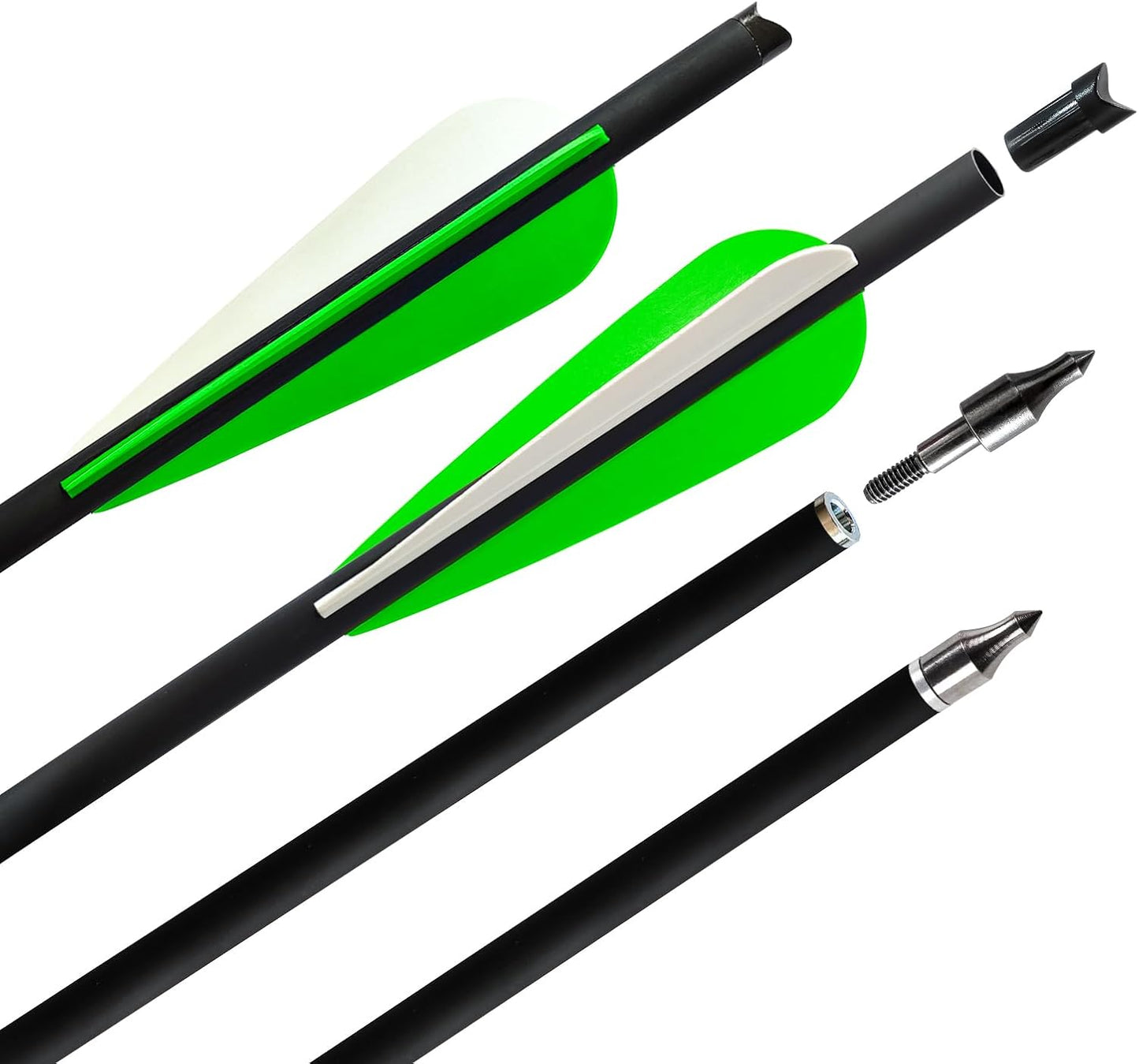 REEGOX Crossbow Bolts 16/18/20 inch Bio Crossbow Arrows with Moon Nocks and Removable Tips (Pack of 12)