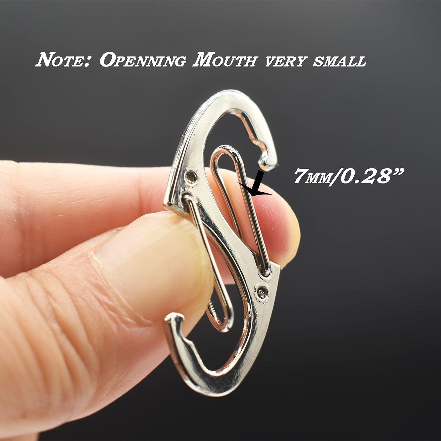 Small Carabiner Clips 1.6 inch(41mm) Metal Double Sided Spring Gate Snap Hooks Keychain Clasp Accessories